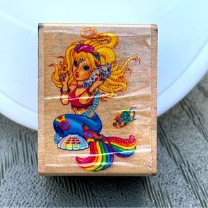 VTG Lisa Frank Mermaid "Shelle" Rubber Stamp – Rare HTF Retro 90s Collectible
